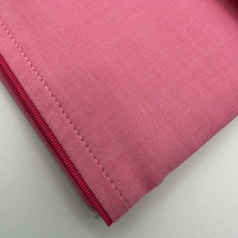 100% Cotton Twill Standard Pillowcases - Pink with Pink Trim