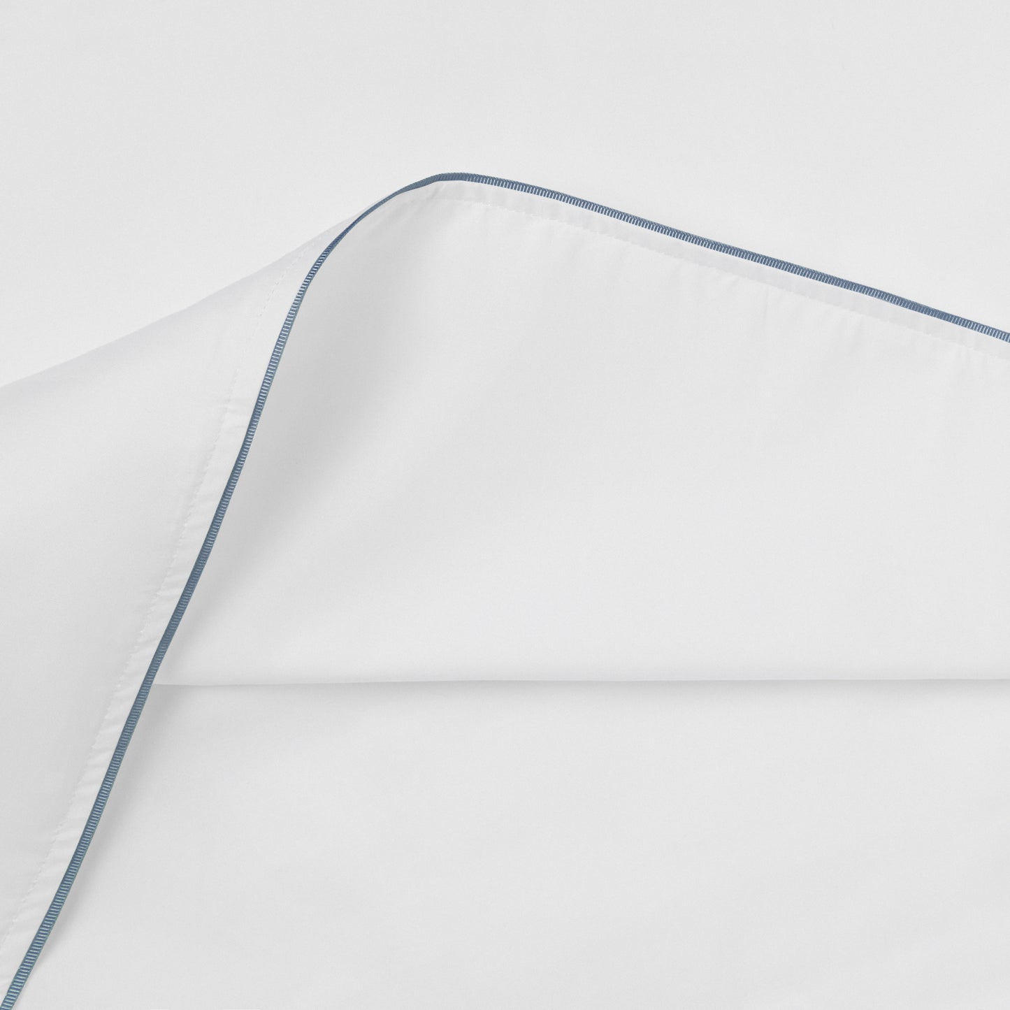 Island Collection Signature Style Duvet Cover - White With Boston Blue Trim