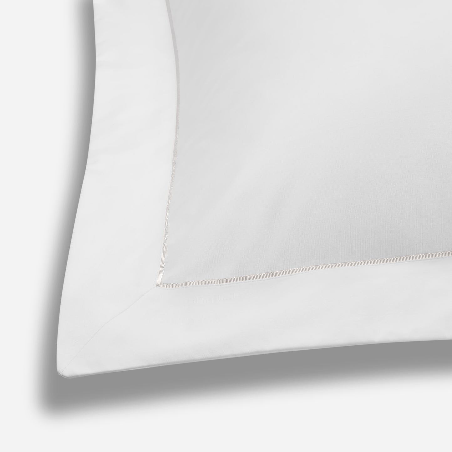 Island Oxford Pillowcase - White With Silver Trim