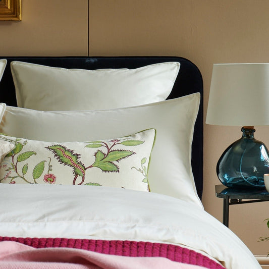 Heritage TC500 Oxford Pillowcase - Ivory with White trim Collection - London and Avalon