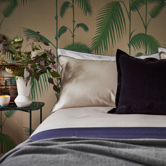 Heritage TC500 Duvet Cover – Silver with Slate Trim Collection - London and Avalon