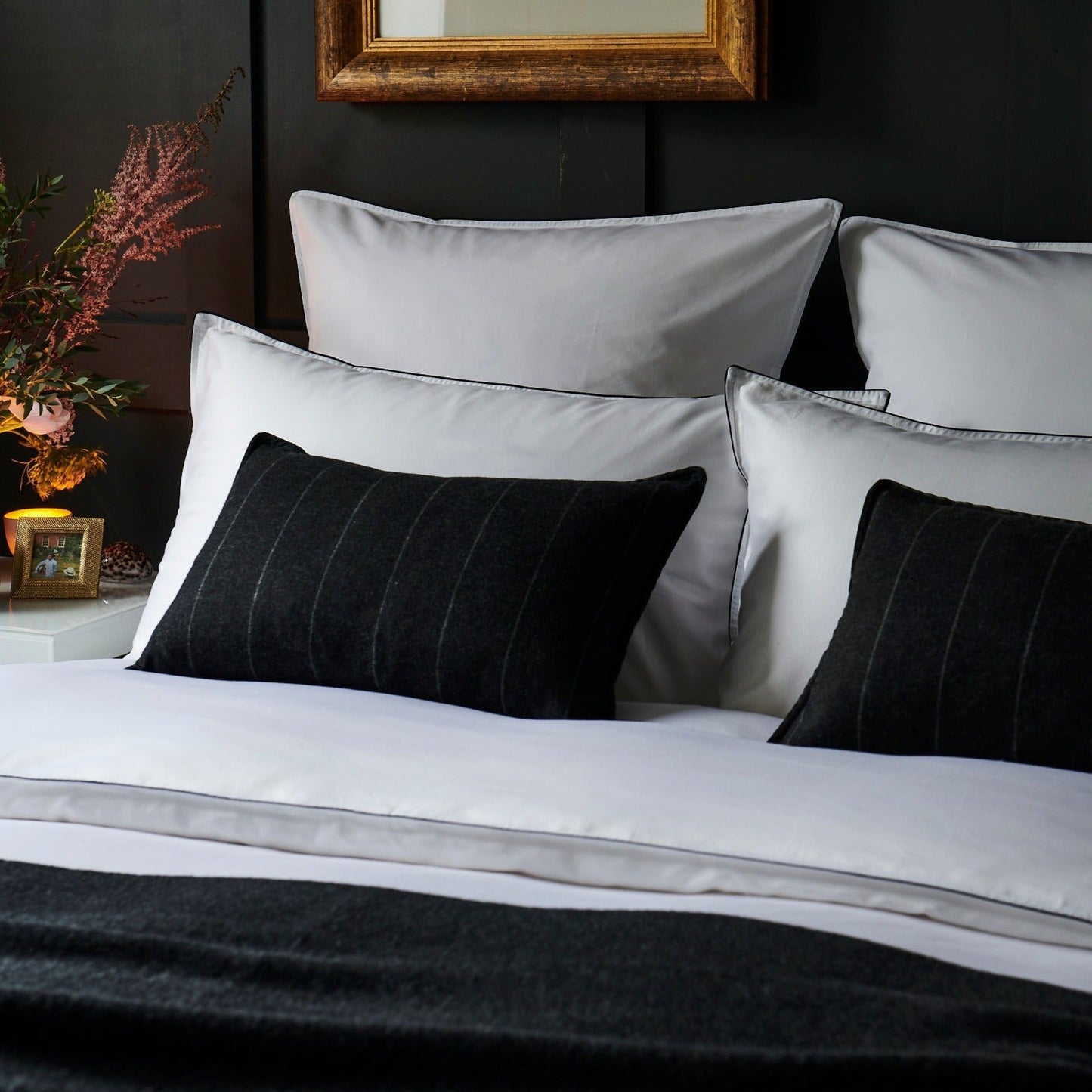 'Classic' Housewife Pillowcase – White with Grosgrain Trim - Josephine Home