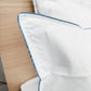 Island TC300 Duvet Cover - White With Boston Blue Trim - London and Avalon