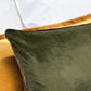 Dark Green faux Velvet Piped Bolster Cushion 90cm x 30cm