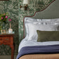 Heritage TC500 Duvet Cover - White With Canopy Green Trim - London and Avalon