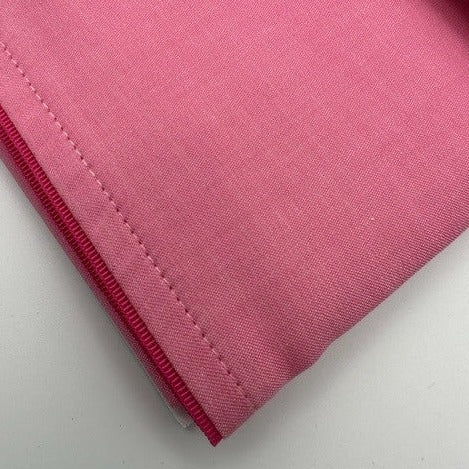 100% Cotton Twill Single Duvet Cover - Pink with Pink Trim