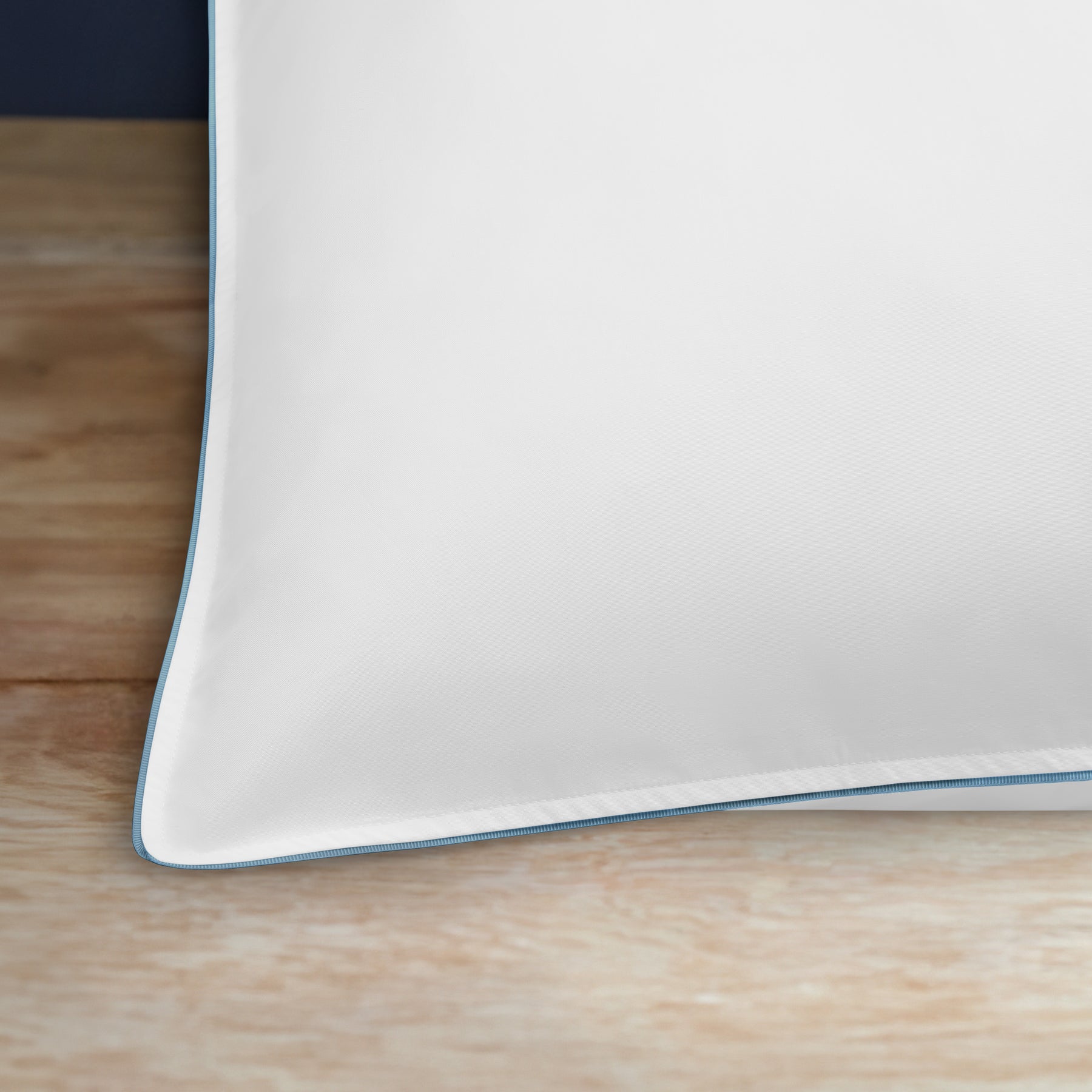 Island Collection Signature Style Pillowcase - White With Boston Blue Trim