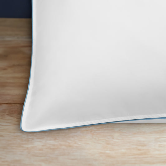 Island Collection Signature Style Pillowcase - White With Boston Blue Trim