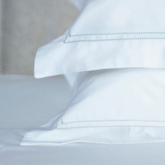 The Restoration Collection Double Hemstitch Duvet Cover - Fawn Beige