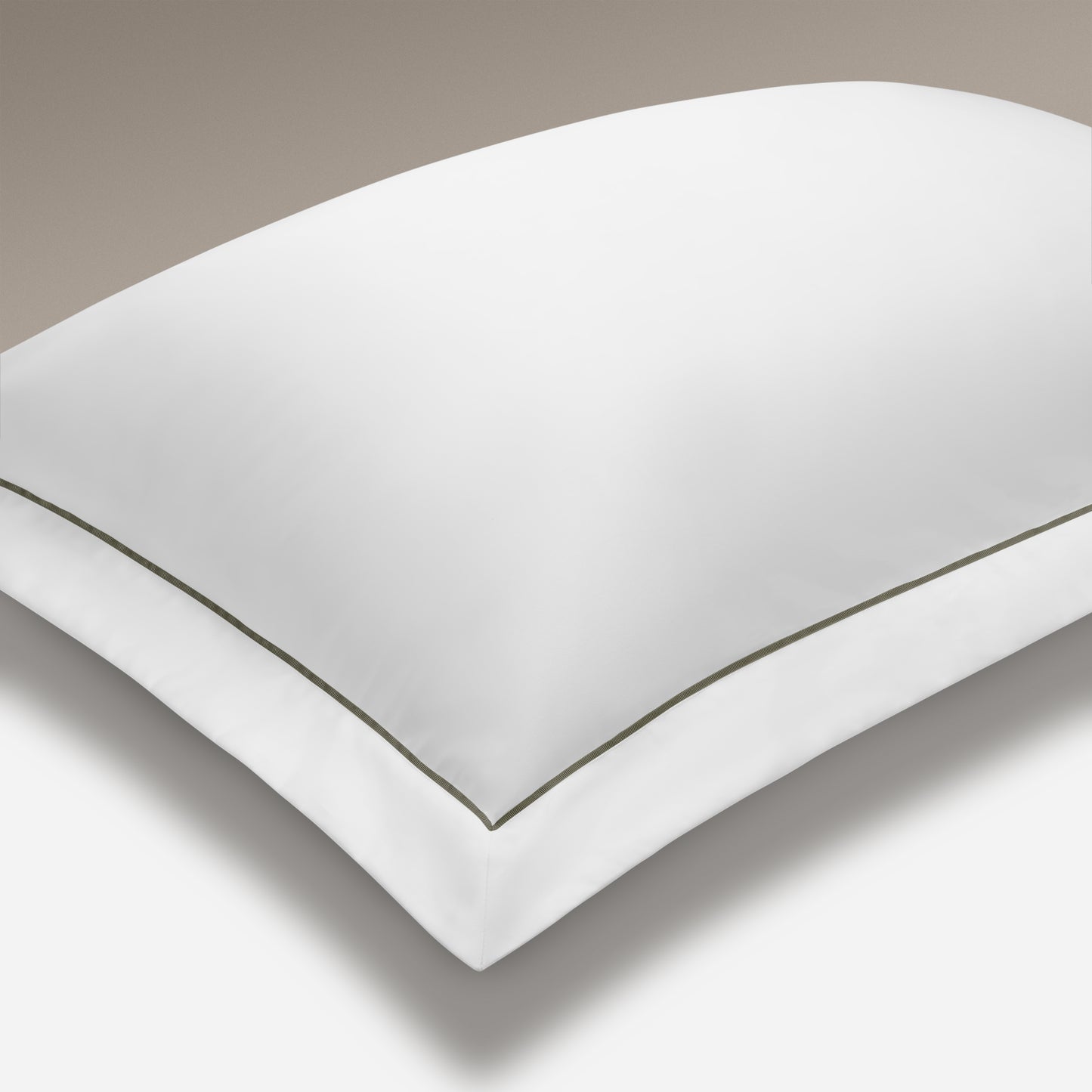 Heritage Oxford Pillowcase- White With Canopy Green Trim