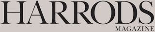 Harrods Magazine logo in black text on a white background