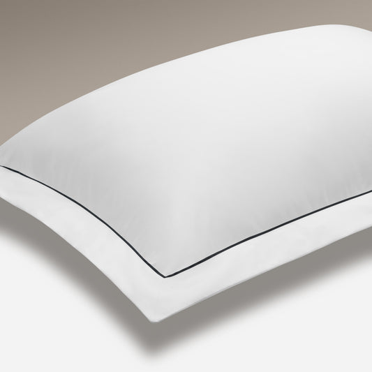 Island Collection Signature Style Oxford Pillowcase - White With Navy Trim