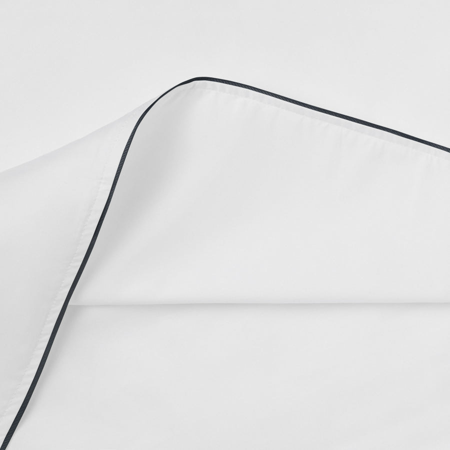 Island Collection Signature Style Duvet Cover - White With Navy Trim