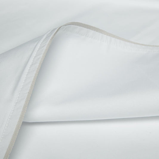 Island Collection Signature Style Duvet Cover - White With Silver Trim