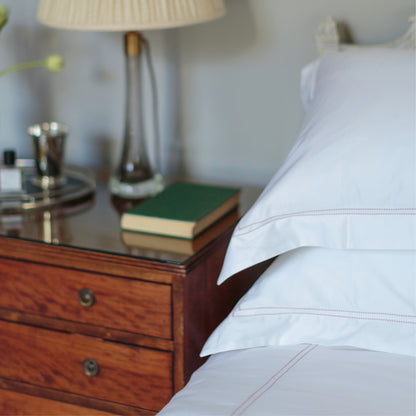 The Restoration Collection Double Hemstitch Duvet Cover - Jonquil Pink