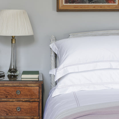 The Restoration Collection Double Hemstitch Duvet Cover - Jonquil Pink