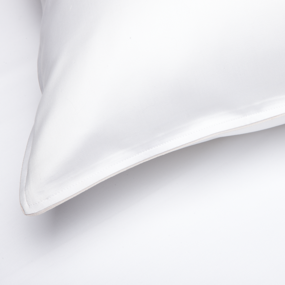Heritage TC500 Pillowcase - White With Silver Trim - London and Avalon