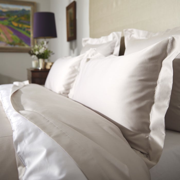 Heritage Collection Heirloom Hemstitch Duvet Cover - Silver