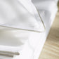 Heritage 500 Thread Count -100% Egyptian Cotton Housewife Pillowcase - White With Birch Silver Trim - London and Avalon