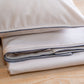 Organic TC300 Pillowcase - Silver with Navy Trim - London and Avalon