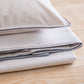 Organic TC300 Duvet Cover - Silver with Navy Trim - London and Avalon