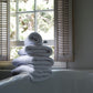 White Herringbone Organic Face Cloth - Josephine Home