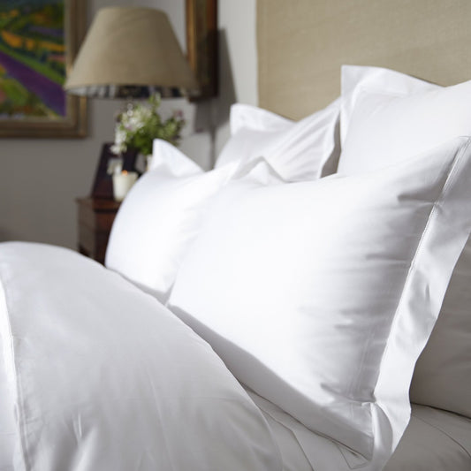 Heritage Hemstitch 500-Thread Count - 100% Egyptian Cotton Oxford Pillowcase - White - London and Avalon